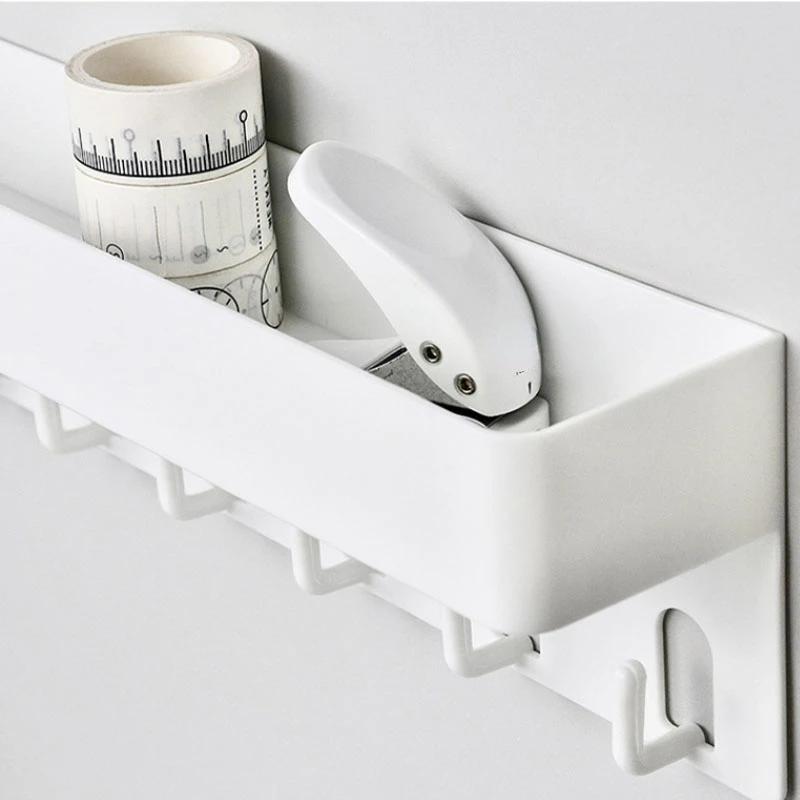 Wall Mounted Key Storage Rack Foyer Bedroom Bathroom No Need To Drill Holes Adhesive Door Rear Shelf Hook Arrangement