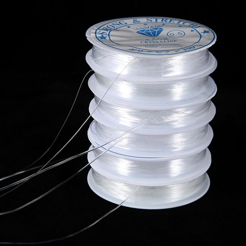 0.4/0.5/0.6/0.7/0.8/1mm Transparent Elastic Rope Round Crystal Line Rubber Cord For Jewelry Making Supplies DIY Beading Bracelet 0.4mm 20yards