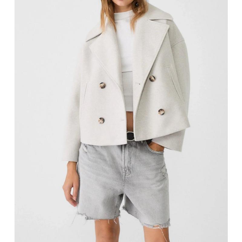 

Осень Зима Однотонный Отложной Воротник Повседневный Модный Кардиган Блейзеры Женский Пуговицы Пальто Куртка Топ S белый