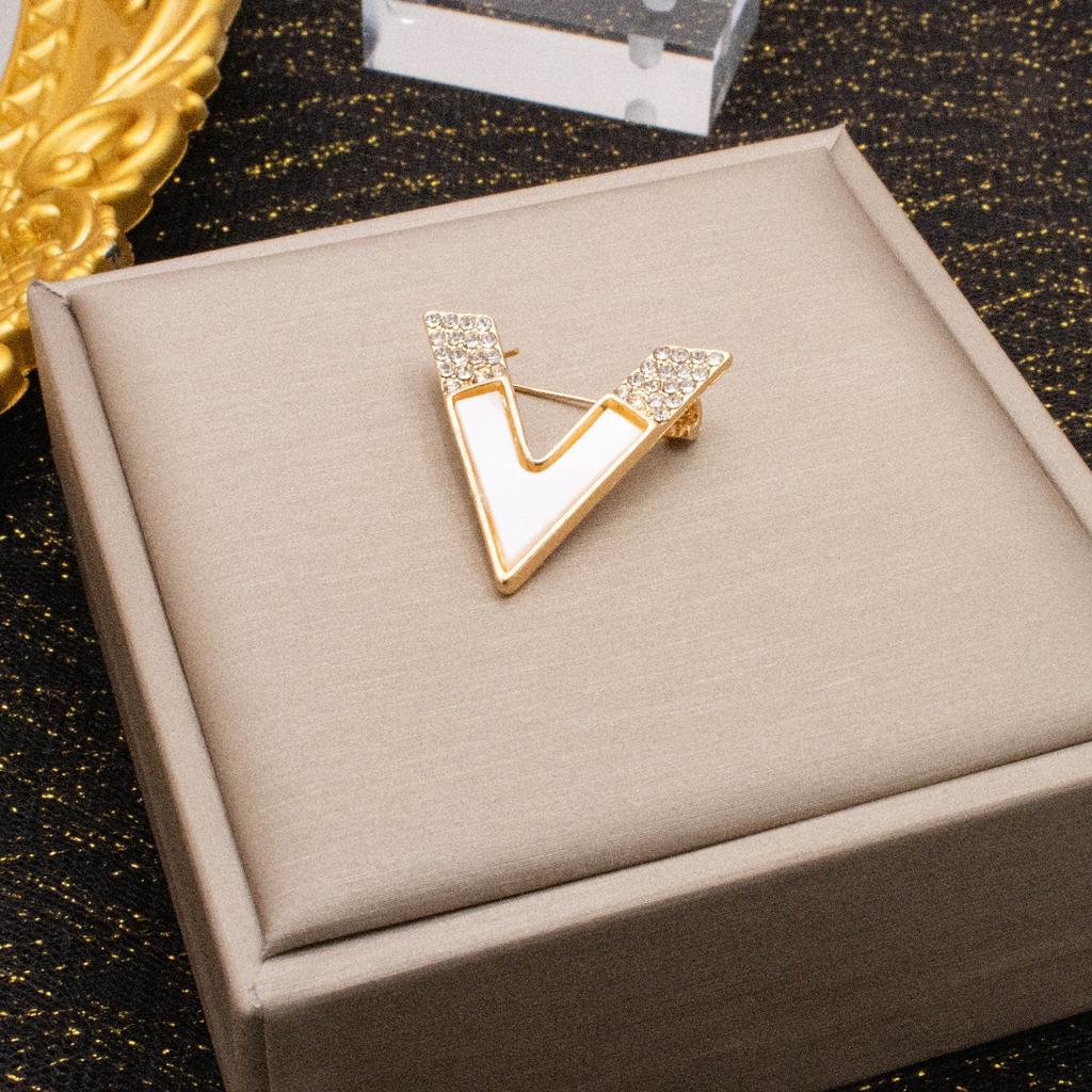 Stainless Steel Brooches for Women Hypoallergenic Light Luxury Jewelry Daily Party