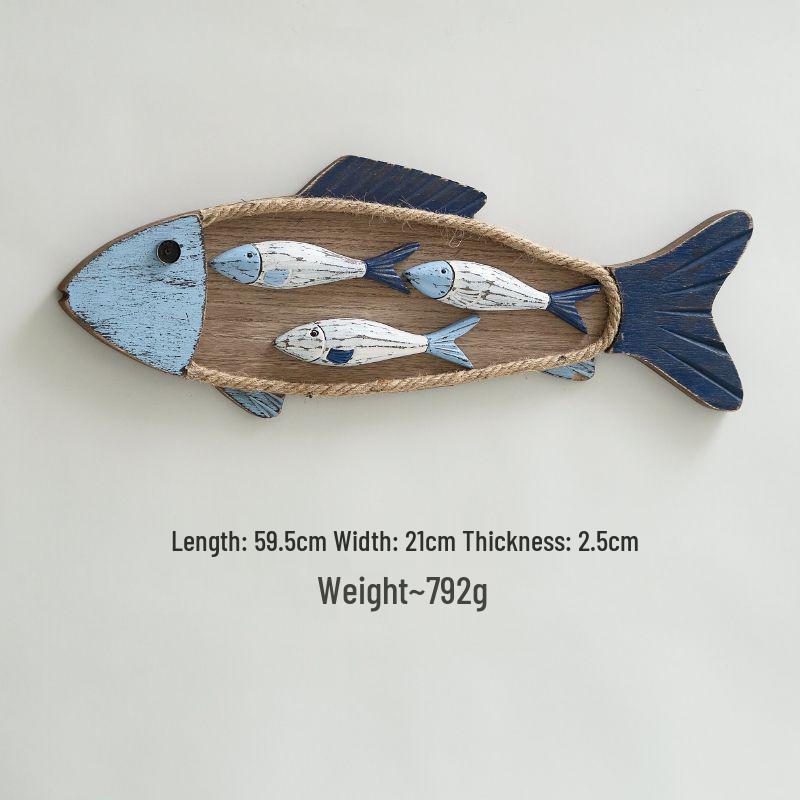 3D-Fisch-Wandanhänger im mediterranen Stil für Hotel- und Flurdekoration