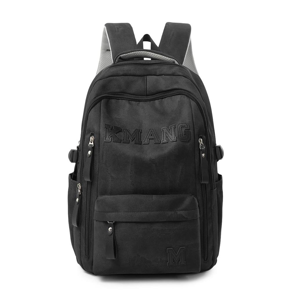 Minimalist Backpack for Women Men Letter Accent Multiple Pockets Adjustable Strap Large Capacity Casual Daily Bag for Commute Travel School No Pendant