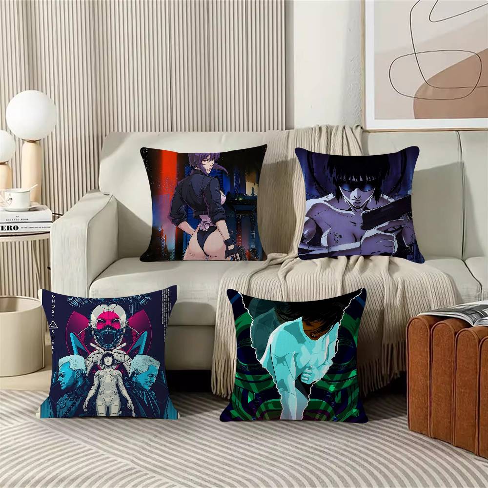 Anime Ghost In The Shell Movie Sticky Cushion Cover 30x50 Polyester Sofa Cushions Decorative Throw Pillows Home Decoration
