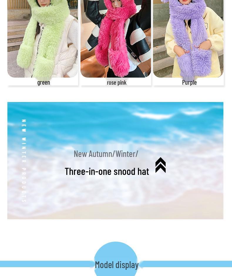 Cartoon Welpen Plüschmütze mit Schal und Handschuhen Set - Langohr-Design