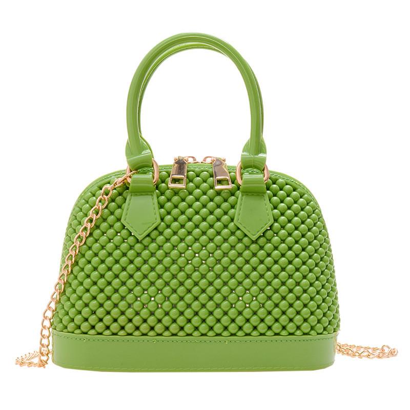 Pvc Shell Bag With Chain Strap For Daily Casual Women And Teen Girls