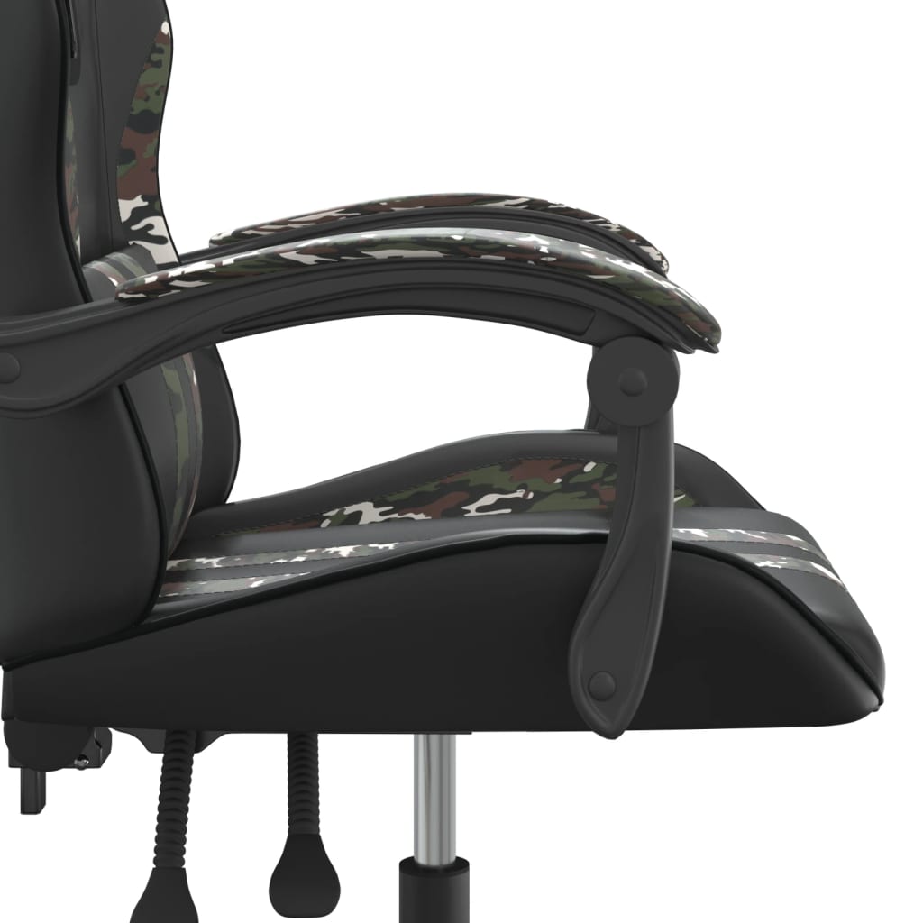 Gaming Chair In Black and Camouflage Artificial Leather