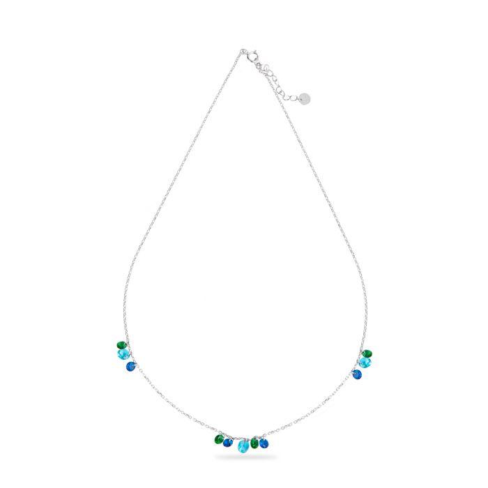 Collier - LUXENTER - Onxo - Argent sterling 925 - Zircone multicolore - Finition plaqué rhodium