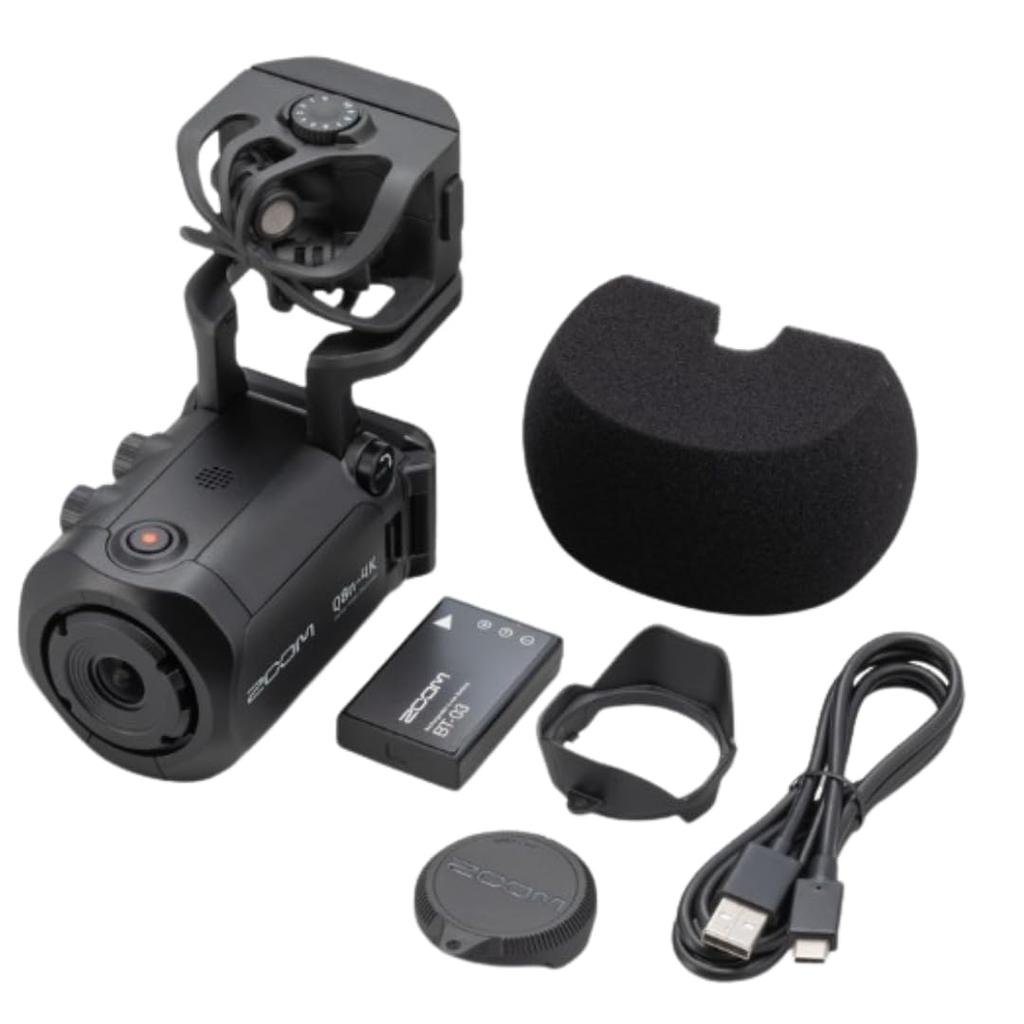 Zoom 4K Video Camera Recorder with 2 XLR Wide Ideal for Live Suitable for Q8n-4K Inputs, 150° Angle, Streaming/Vlogging/Music Production,
