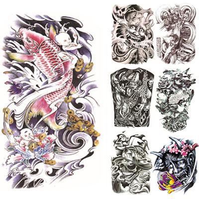 Gran tatuaje sexy calavera temporal cuerpo brazo pegatinas extraíble impermeable pegatina