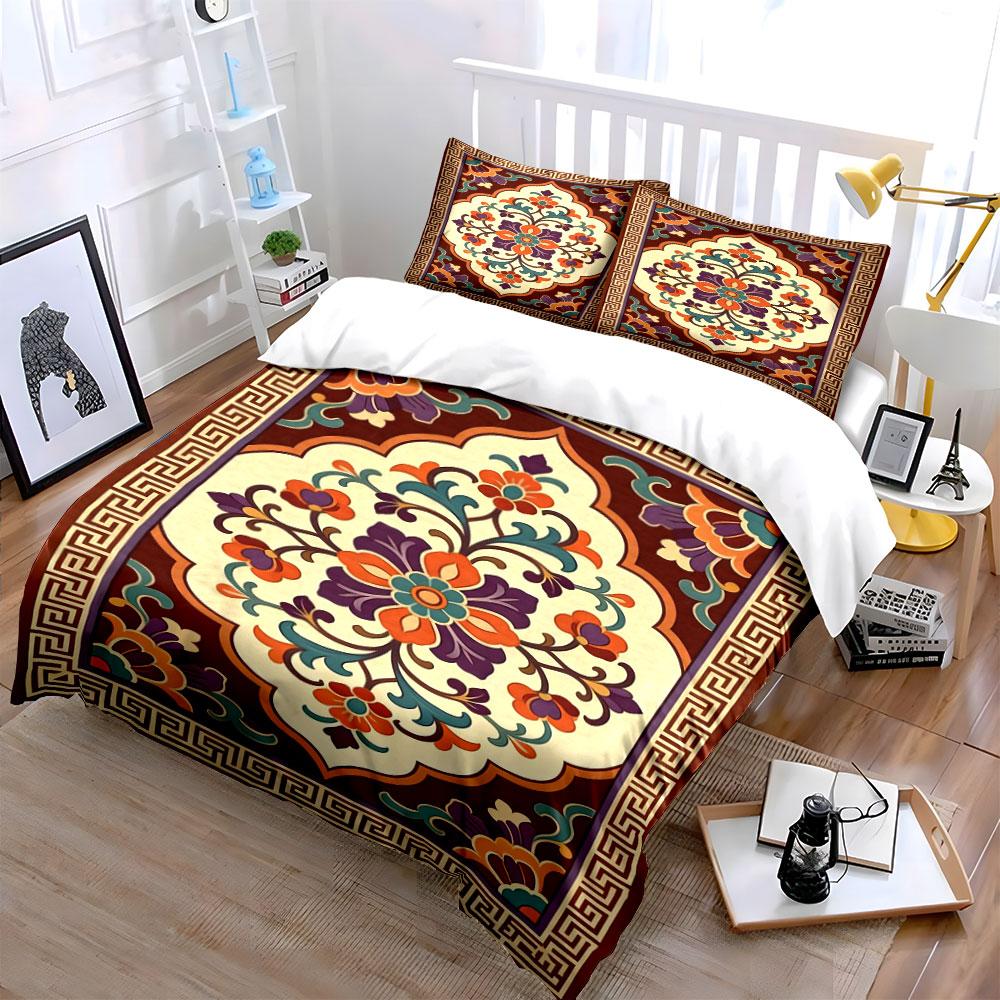 Floral and geometric design. Bedding sets Duvet cover sets Duvet covers Pillowcases(1 * Duvet Cover 2 * Pillowcases, without duvet insert)