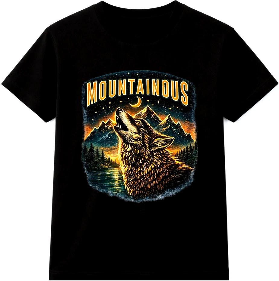 Wolf Mountain T Shirt Nature Landscape Outdoor Scenic Graphic Tee M