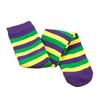 Men's And Women's Irish Socks With Purple, Yellow, Green Stripes, Three Color Mid Tube Socks, Knee Socks, Carnival Calf Socks