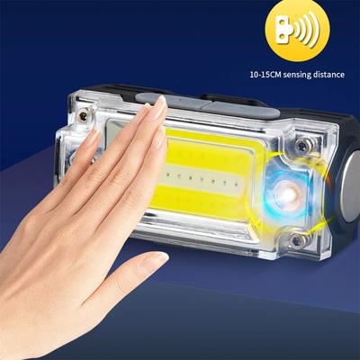 Leistungsstärkster LED-Scheinwerfer, wiederaufladbarer USB-Scheinwerfer, wasserdichte Stirnlampe für den Außenbereich, Stirnlampe mit IR-Bewegungssensor und Akku