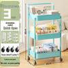 Carrello Multi-Livello Pieghevole Compatto: Scaffale Metallico Versatile per Bagno, Camera da Letto o Soggiorno