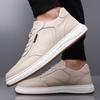 Fashion Male Comfortable Outdoor Shoe Male Shoes Spring Autumn Mens Sneakers Leather Lace-Up Fashion Men's Breathable Vulcanize Shoes