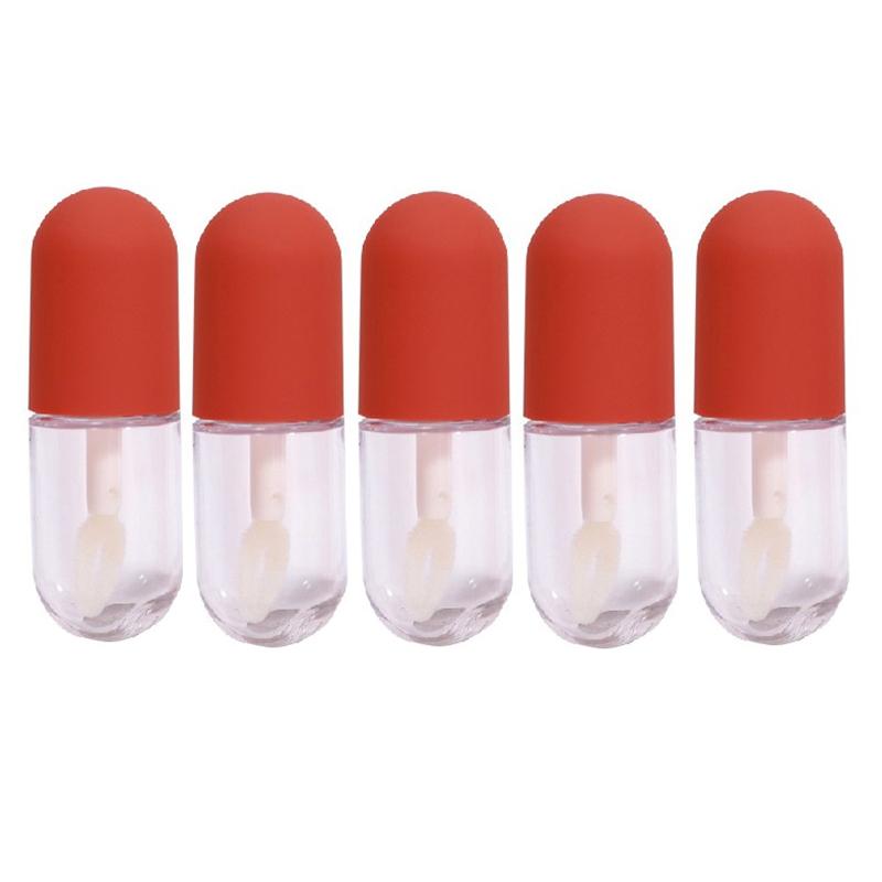

1/2/5 шт. 4,5 мл пустая туба для губной помады, мини-капсула, круглая бутылка, матовая резина, прозрачный пластик, пустая туба 5Pcs