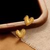Exquisite Titanium Heart-Shaped Earrings - Light Luxury French Korean Fashion Design