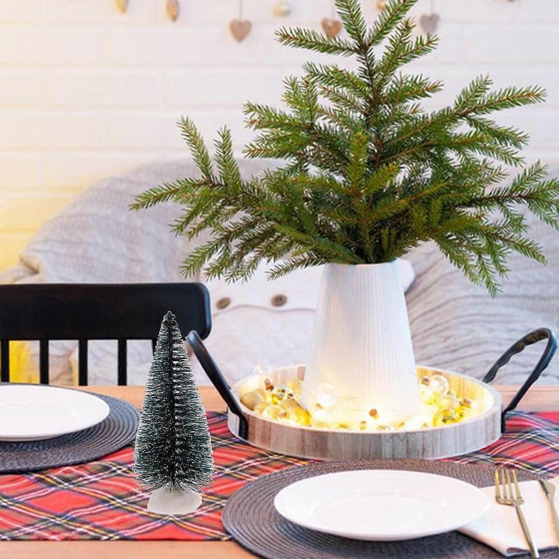 Miniature Xmas Tree Artificial Christmas Tree for Decoration 10Pcs