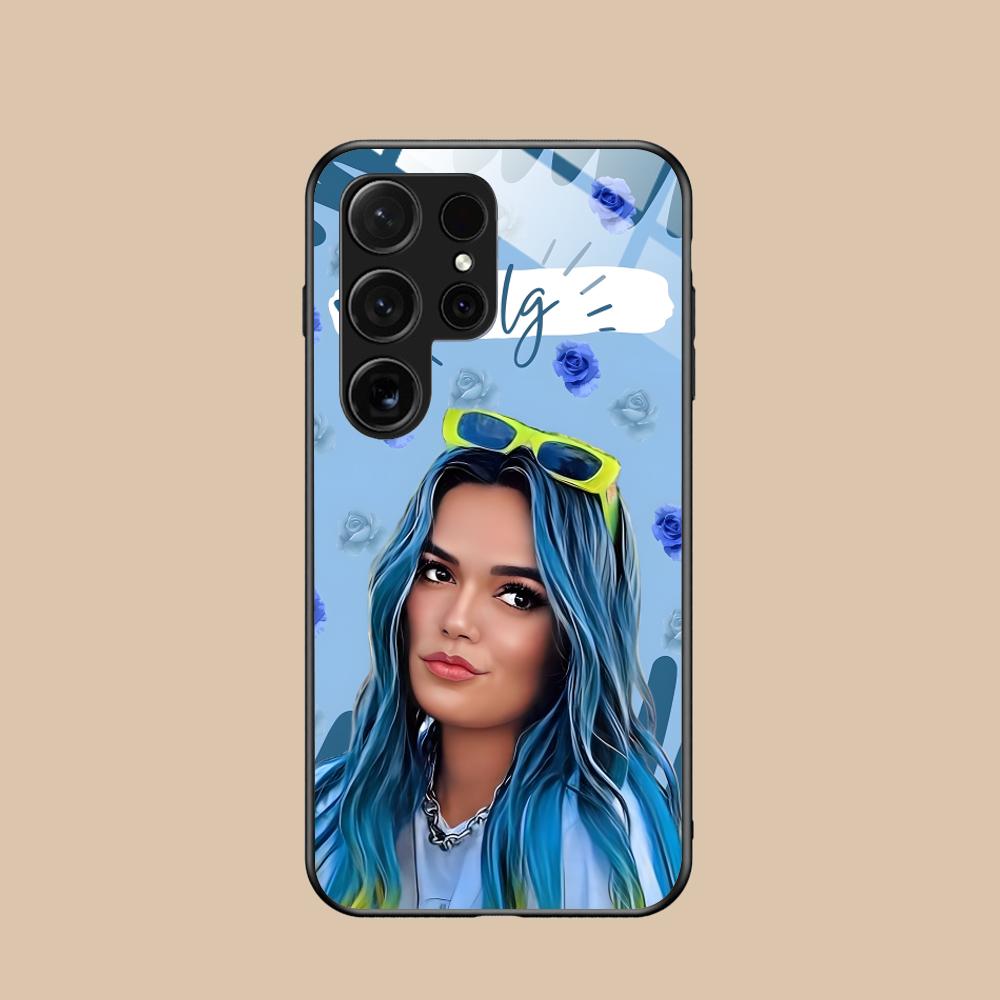 Karol G Latino Mobile Cell Phone Case for Samsung Galaxy S26 S25 S24 S23 S22 S21 S20 Note20 Plus FE Ultra Glass Colorful Cover