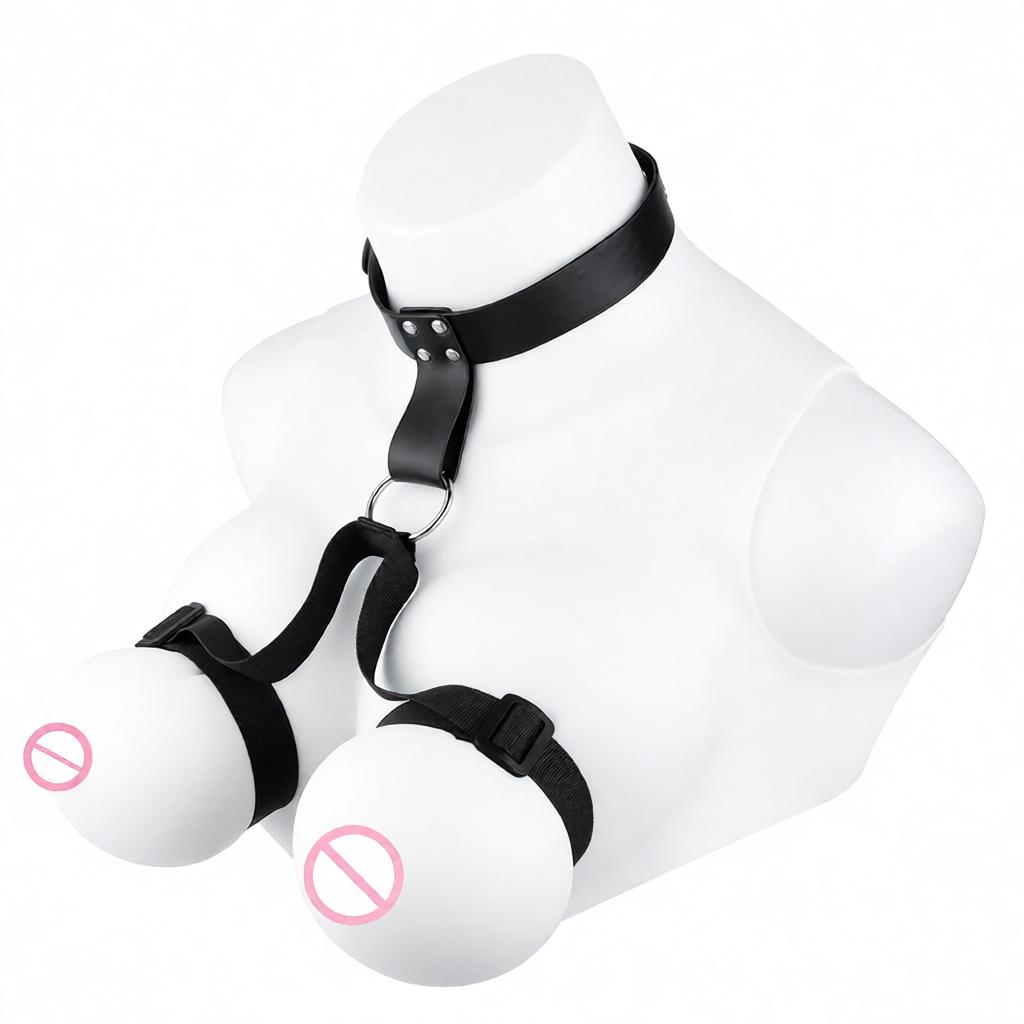 QKKQ Fetish Chest Restraints Belt Breast Bondage Straps Wearable Leather And Polyester Bust Binder Bosom Harness Bra For WomenGood product