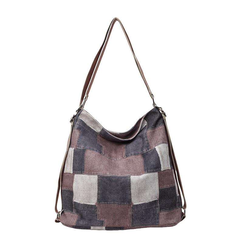 

Женская легкая сумка в клетку Большая вместительная сумка через плечо через плечо