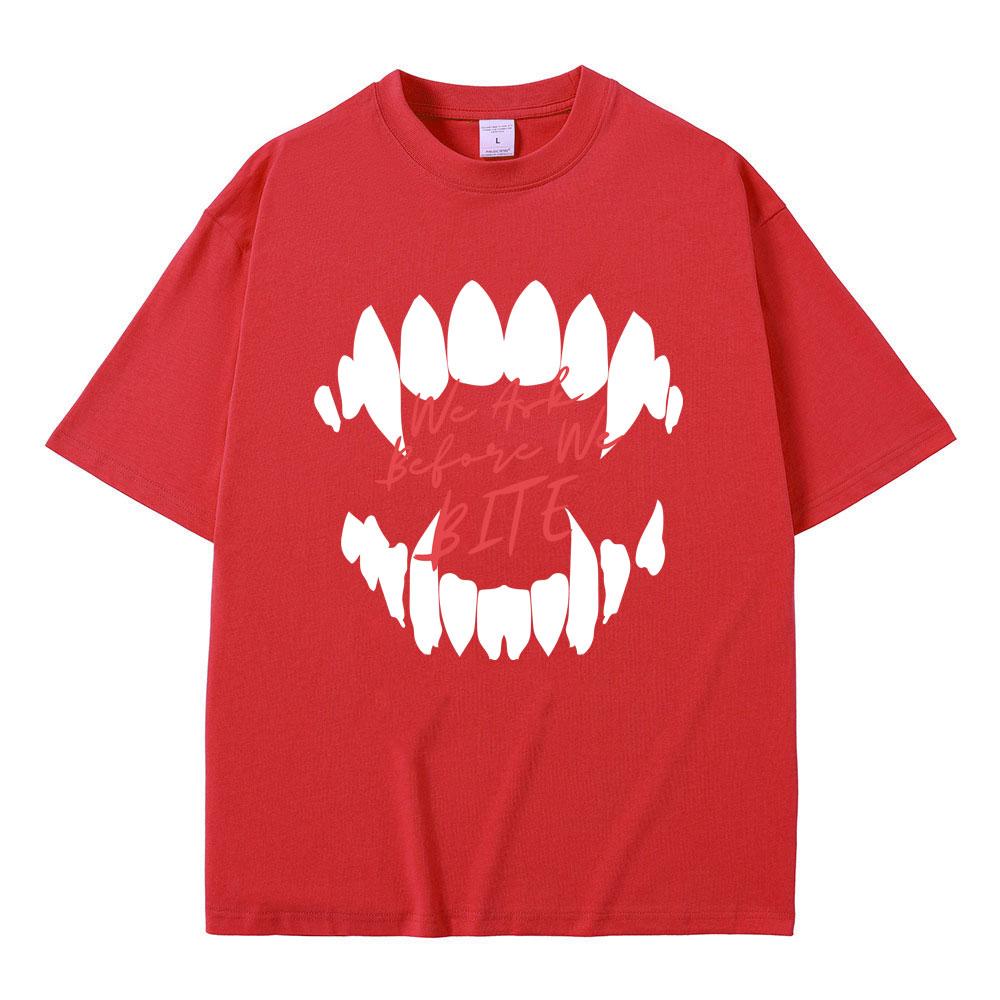 Game Baldurs Gate'3 Astarion We Ask Before We Bite Print T-shirt Men Hip Hop Vintage Gothic Tshirt Male Rock Oversized T Shirts