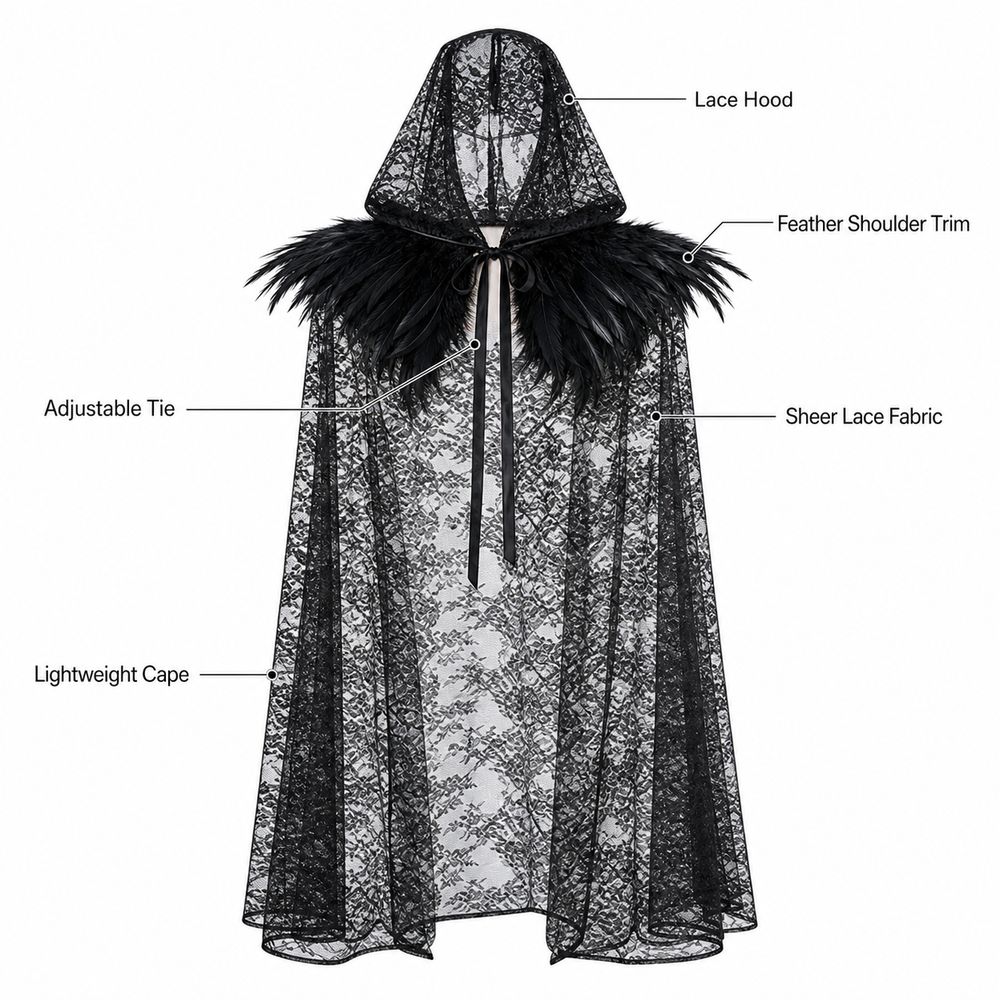 Lace-up Overcoats Vintage Vintage Hooded Cape New Design Halloween Hooded Cloak