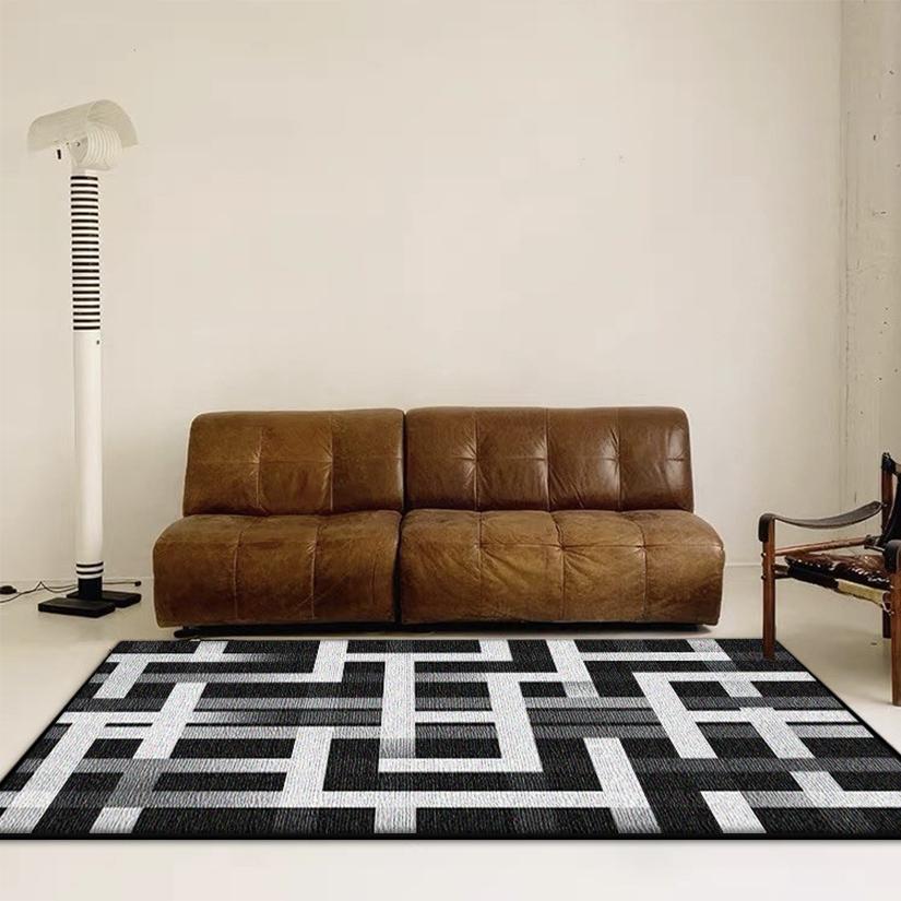 Nowoczesny Dywan w Paski Salon Prosty Styl Dom Sofa Dywany Wielkopowierzchniowe Sypialnia Salon Miękka Mata Podłogowa Przyłóżkowy Antypoślizgowy Pluszowy Dywan
