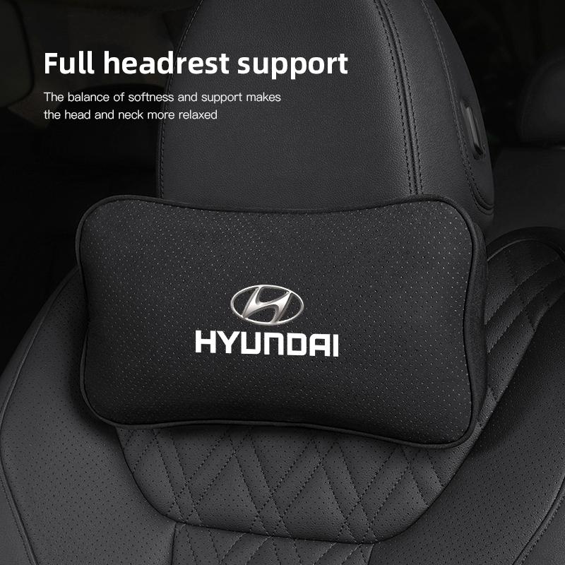 Car Suede Seat Headrest Auto Waist Rest Comfort Pillow For Hyundai Matrix Bayon Venue Veloster Tucson IX35 I40 Sonata IX20 Azera HH51