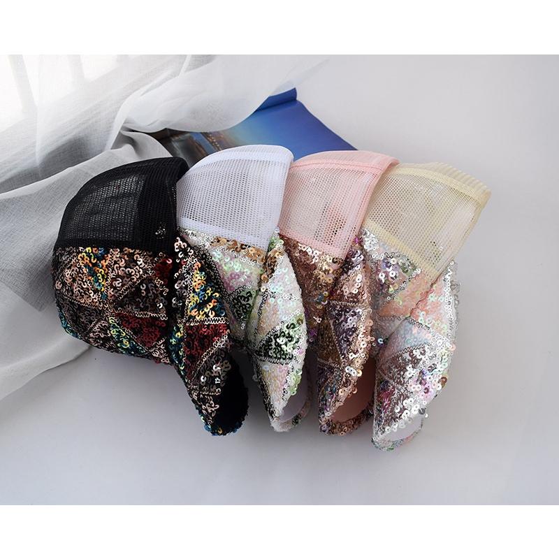 New Sequin Hat Baseball Cap Gradient Bright Color Net Hat  Outdoor Sunhat for Men Women Duck Tongue Head Decoration