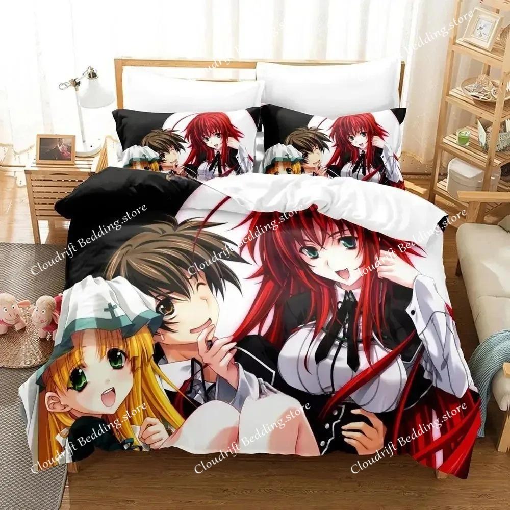 Nytt Kawaii High School DxD Sängklädesset Enkelt Twin Full Queen King Size Sängset Vuxen Barn Sovrum Täcke Set Anime Säng