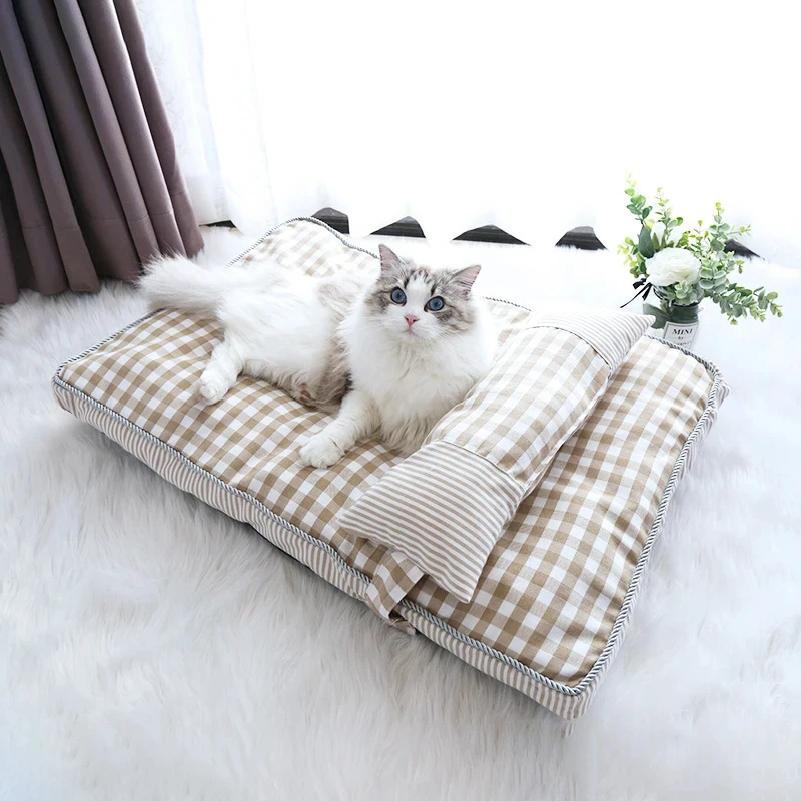 Huisdier Kattenbed Kussen Zachte Lounger Huisdier Bed Huis voor Honden Katten Gezellig Slaapbank Warm Puppy Kennel Mat Hond Matras Huisdierbenodigdheden