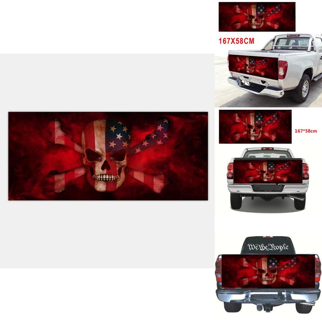 Hochwertiger Totenkopf-Druck Heckgrafik Aufkleber für Auto LKW SUV Van Dekoration