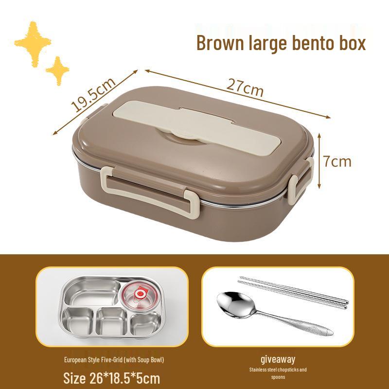 Microwave Safe 304 Stainless Steel Bento Box with Sealed Compartments for Freshness