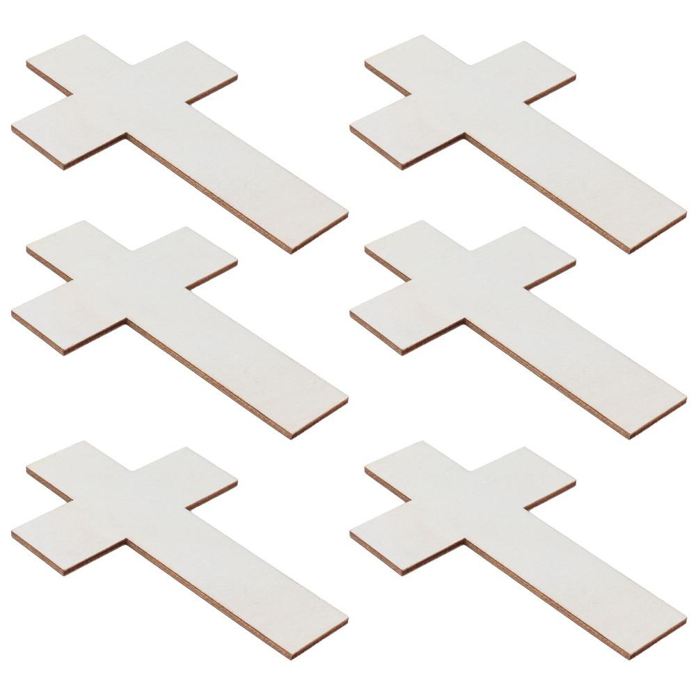 36Pcs Versatile Use Lightweight Wood Cross Smooth Durable Wood Pieces Craft Ornaments Art Painting