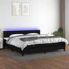 VidaXL Slat Bed Base with Mattress and LEDs, Upholstered Bed with Headboard, Double Bed, Adult Bedroom Bed, 3133263