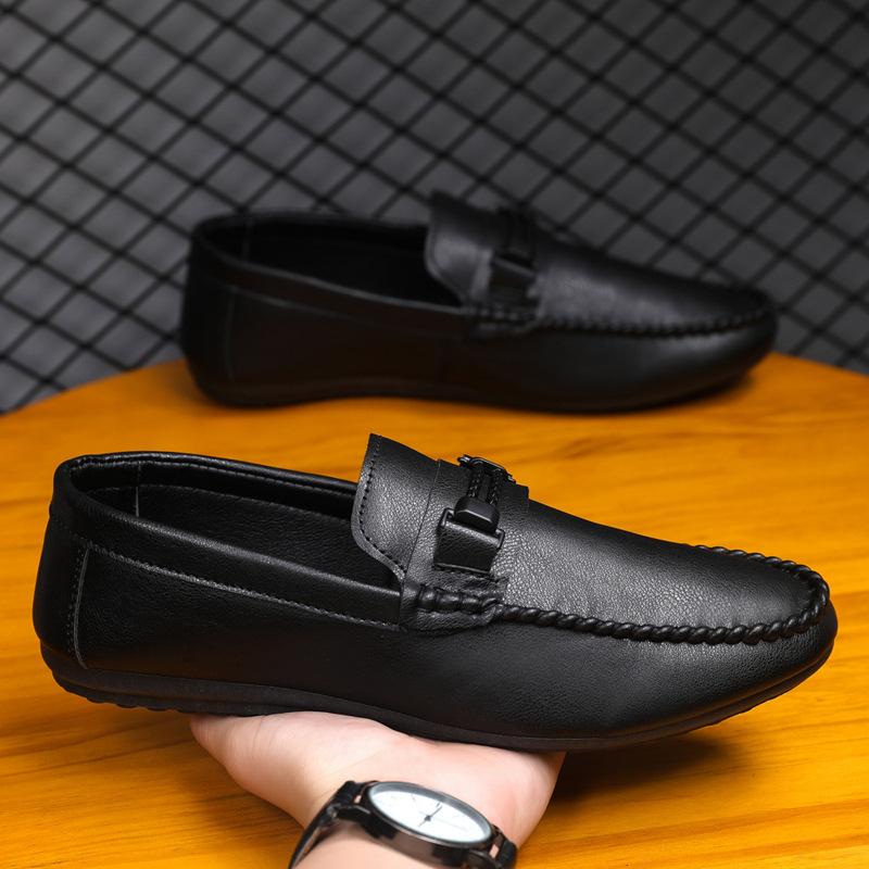 Spring and Summer Casual Shoes Trendy Shoes Men's Foot-fitting Doudou Shoes Men's Lazy Shoes Foot-fitting Trend One-pedal Men's Shoes Cloth Shoes