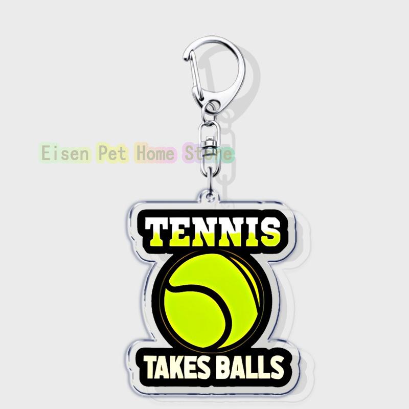 Classic Sports I Love Tennis Keychains for Accessories Bag Hobby Bike Car Keyrings Jewelry Friends Father Boyfriends Gifts