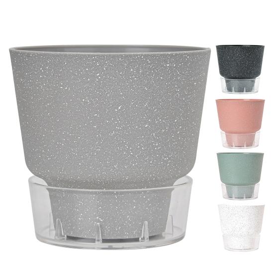 Self-Watering Flowerpot Plant Pot with Visual Reservoir Drainage Hole Self Watering Planter with Absorbent Rope for Indoor Outdoor Plants