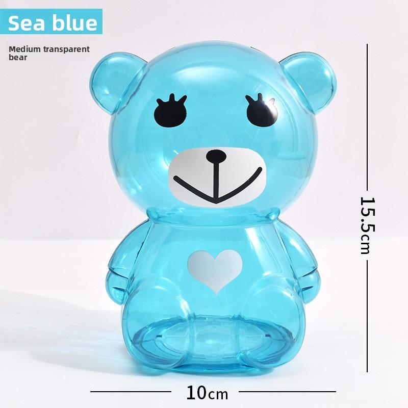Transparent Cartoon Bear Piggy Bank & Candy Jar