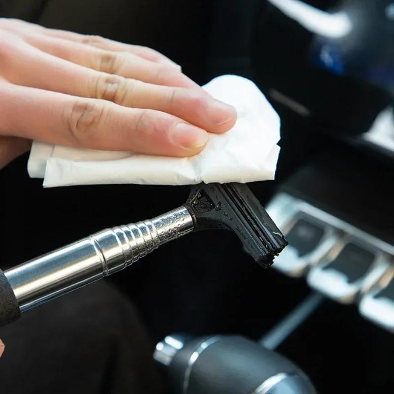 Teleskopická stěrka zpětného zrcátka Výsuvná oboustranná tyč Čistič oken Stěrka stěrač Kartáček na čištění skla