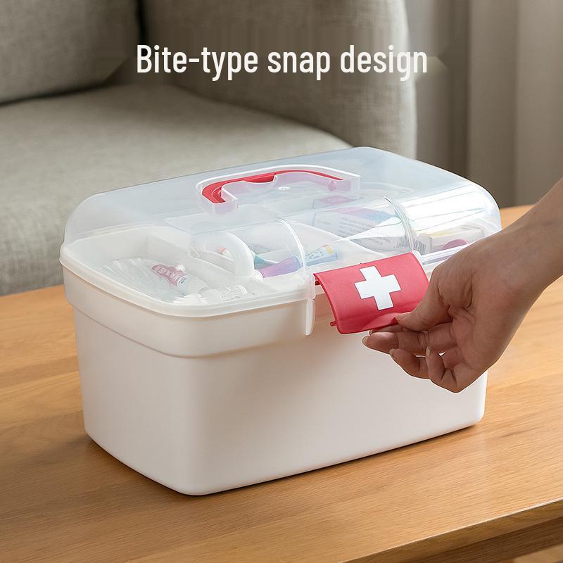 Portable Multi-layer Plastic First Aid Kit with Logo Printing Option