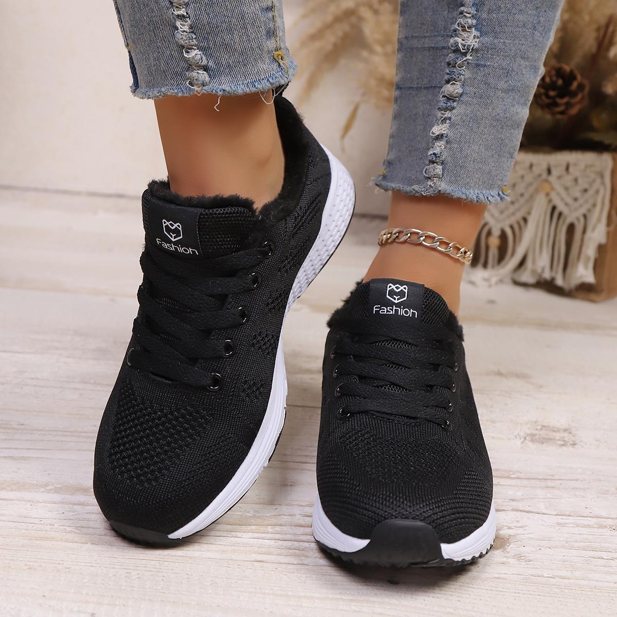 Winter fashion plush walking flats, women s casual shoes sports shoes 36