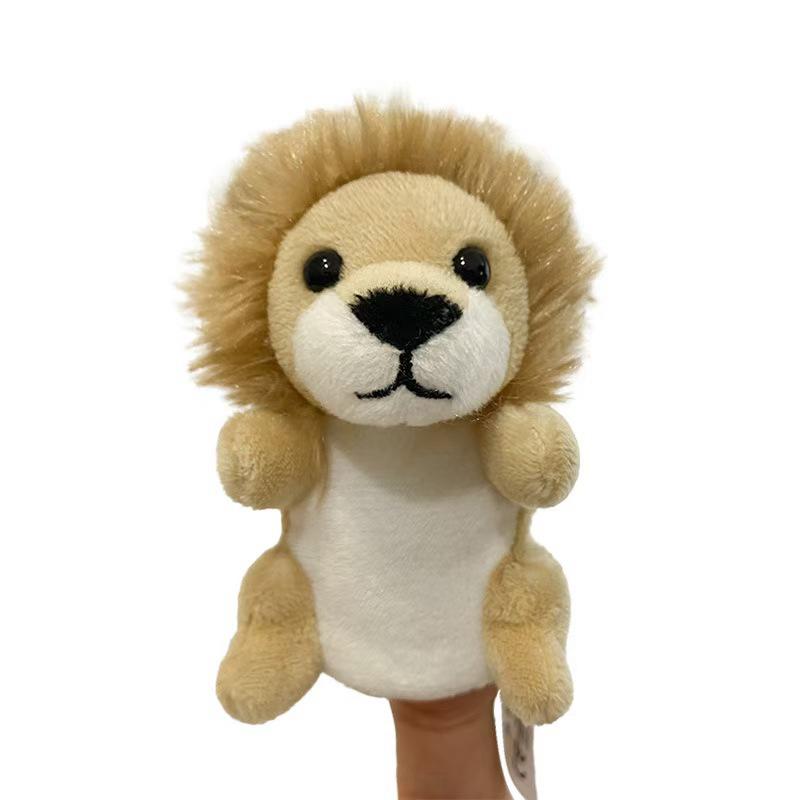 Animal Series Plush Finger Puppets Tiger Koala Monkey Fox Giraffe Zebra Duck Leopard Boy Girls Kids Role Play Dress Up Soft Gift