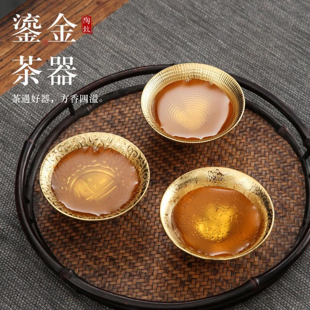 Tazza da tè dorata multicolore Tazza da tè in ceramica Stile cinese Retrò Tazza da tè dorata fatta a mano Set da tè vintage Tazza da tè da casa Tazza del Maestro