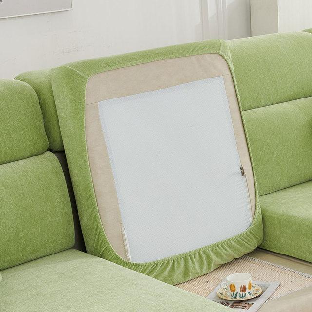 Eifloy High Stretch Seat Cushion Cover Individual Cushion 2 3 4 Seats Couch Slipcover Chenille Furniture Protector For Cats Kids