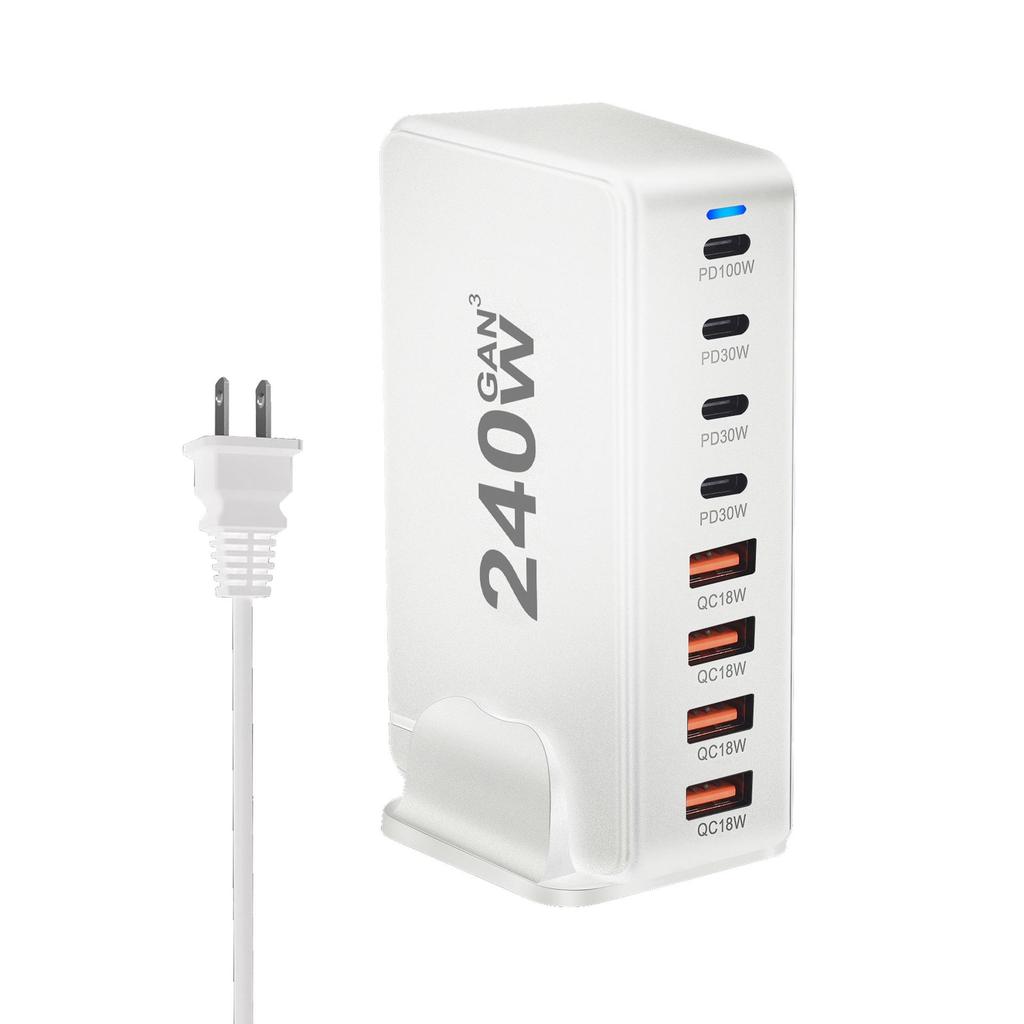 Gallium Nitride 240W Multi-Port USB PD Super Fast Charger for Laptops