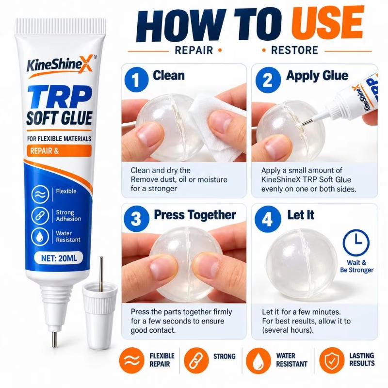 20Ml Trp Soft Repair Glue Strong Adhesion Flexible Bond Water Resistant For Fixing Silicone Toys And Diy Crafts