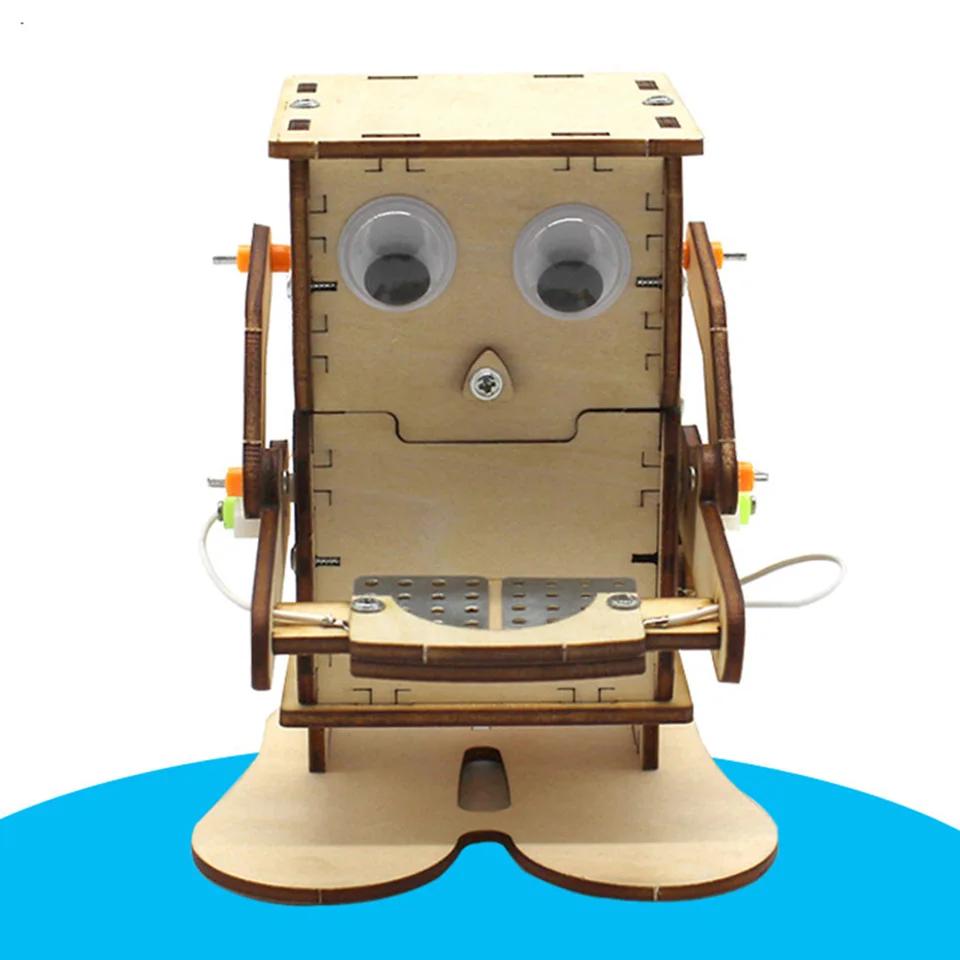 Modello Robot Mangiante Monete Fai da Te Giocattolo di Assemblaggio Esperimento Scientifico per Bambini Divertente Educativo Progetto STEM Kit Regalo per l'Apprendimento Scolastico