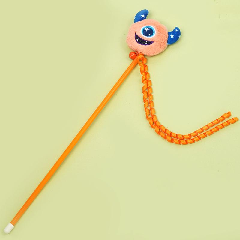Manufacturer Wholesale Cute Plush Stick Cat Teaser Toy (Orange,M) оранжевый